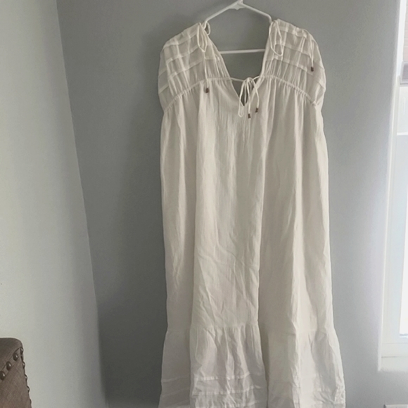 Nwt. Free people oversized lined white maxi dress beach cover up - Picture 2 of 8